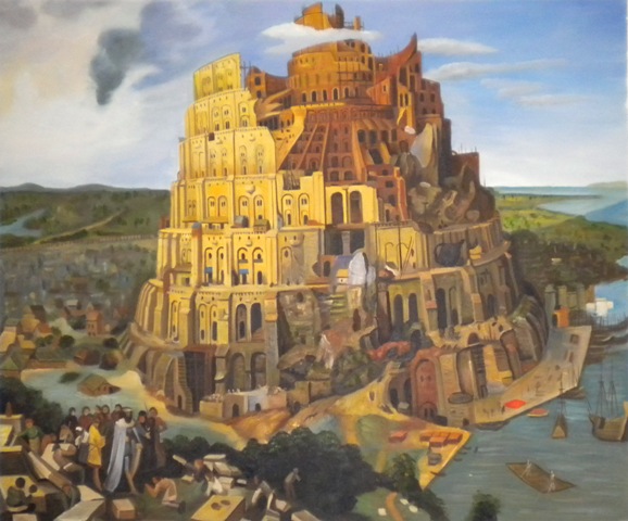 store falso d'autore Tower of Babel di Bruegel